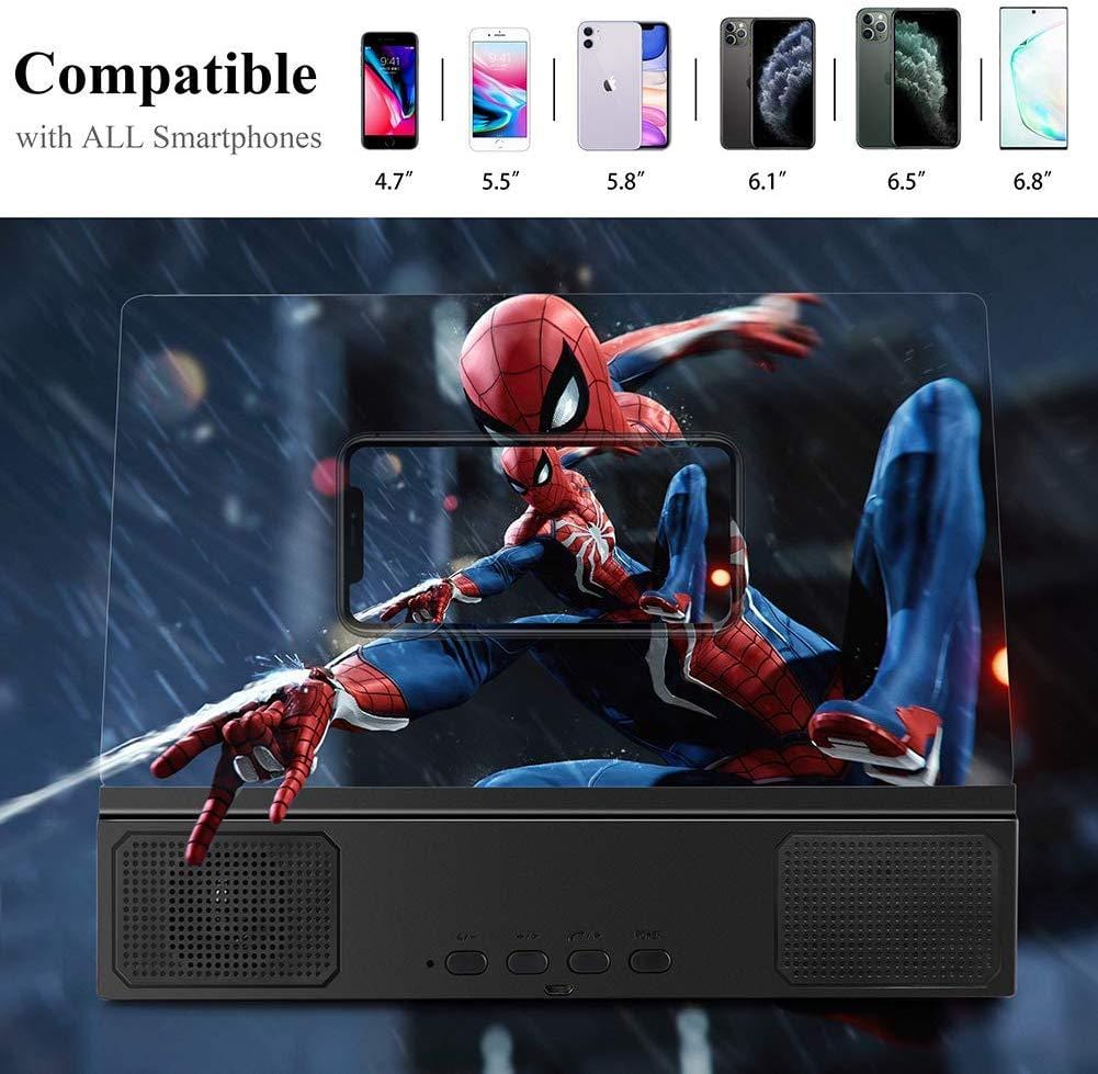 ScreenPal - 12 Inch Screen Magnifier With Bluetooth Speaker & Lazy Mount Bracket