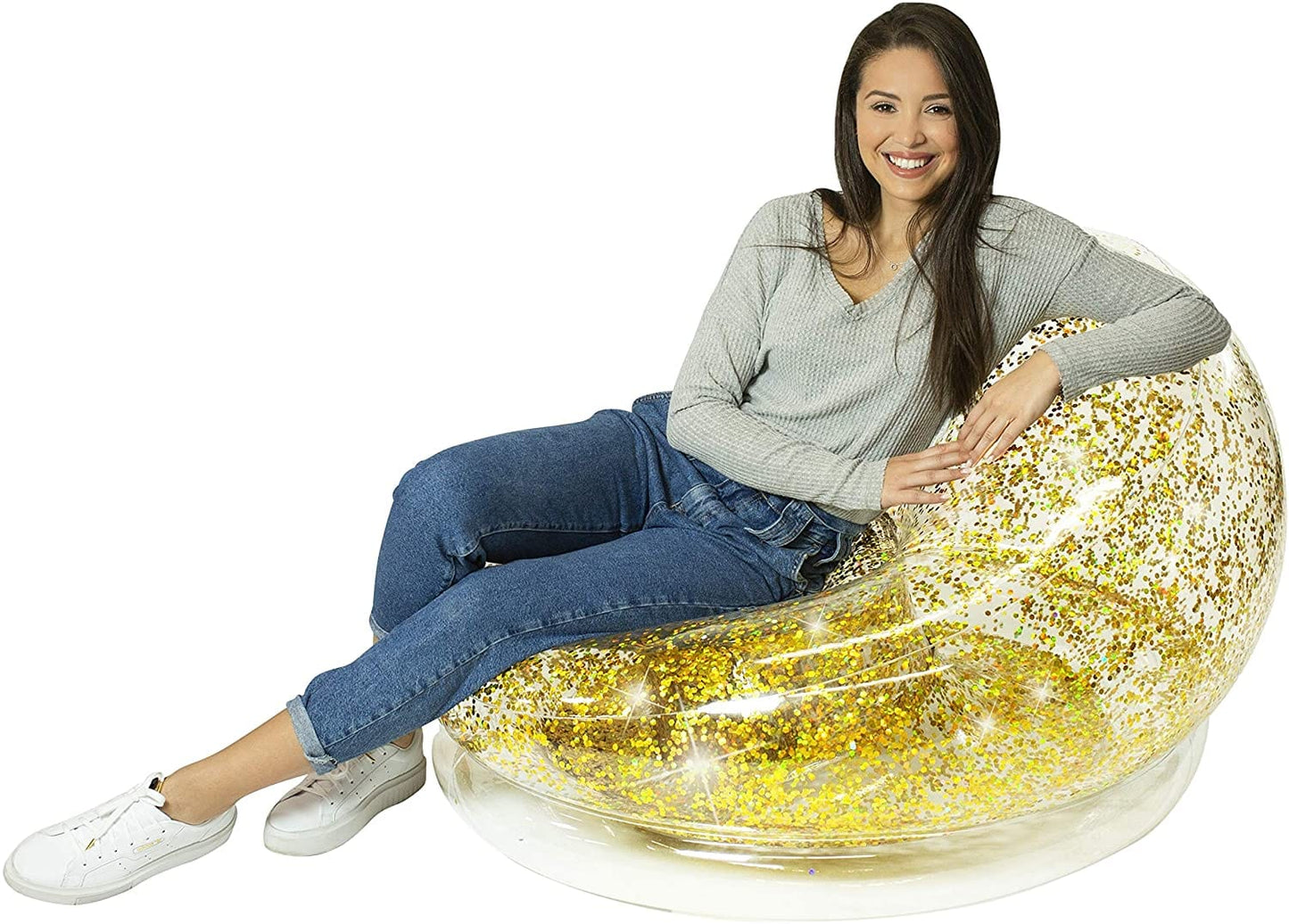 Sparkling Chair - Indoor/Outdoor Confetti Glitter Inflatable Lounger