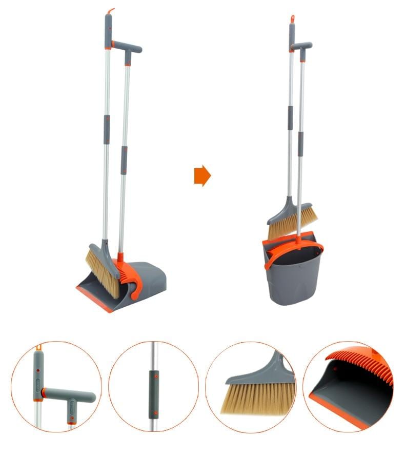 SweepBuddies - Self Cleaning Broom and Dustpan Set