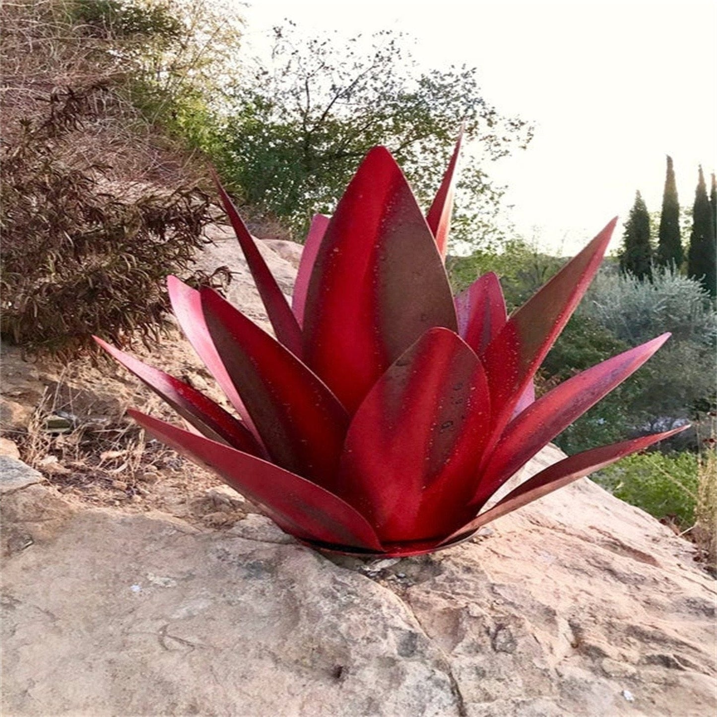 AgaveBeauty - Rustic Tequila Agave Garden Metal Sculpture