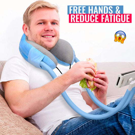GoosePillow - Multipurpose Neck Pillow With Gooseneck Phone and Tablet Holder