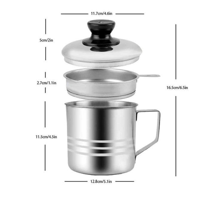 Oil Saver - Stainless Steel Oil Filter Pot