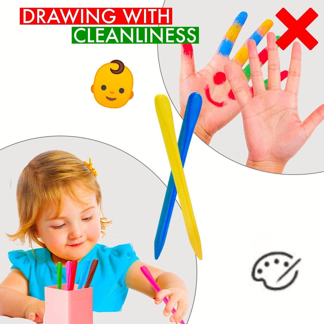 ColorCool - Durable Anti-Roll & Non-Sticky Triangle Crayon Set