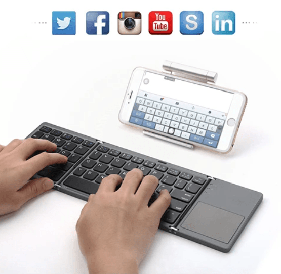 KeyFold - Foldable Wireless Bluetooth Keyboard With Touchpad