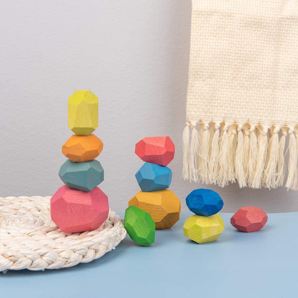 StoneStack - Creative Wooden Stone Stacking Building Blocks