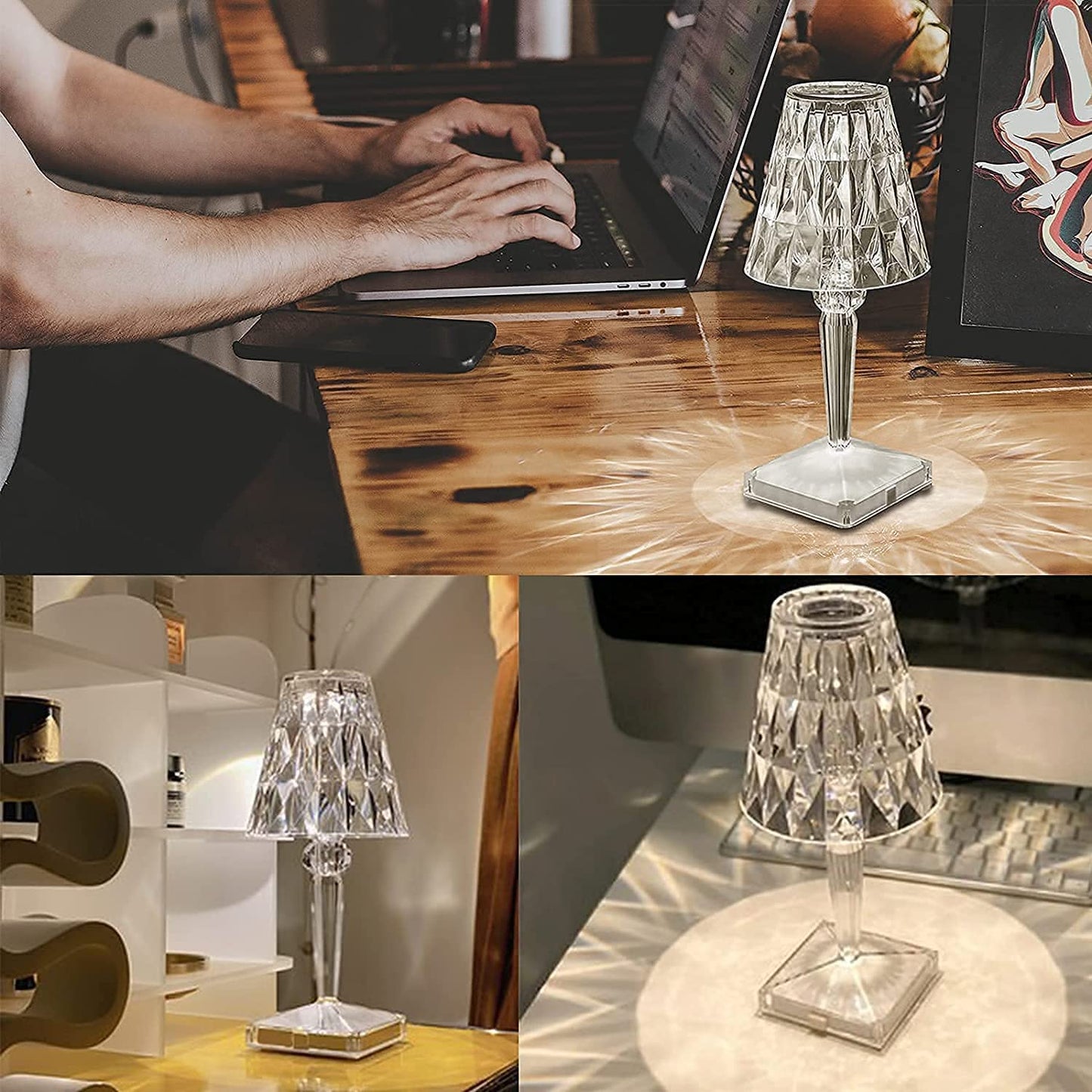 CrystaLamp - LED Diamond Crystal Table Lamp