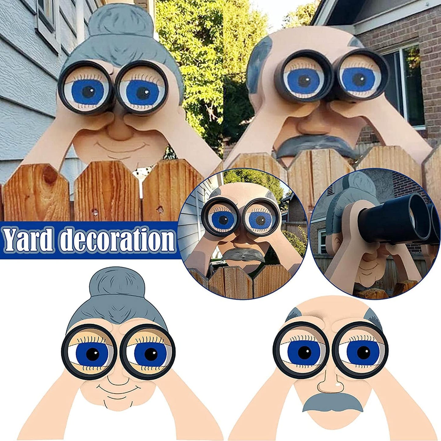 Lookouts - Nosy Old Neighbors Fence Art