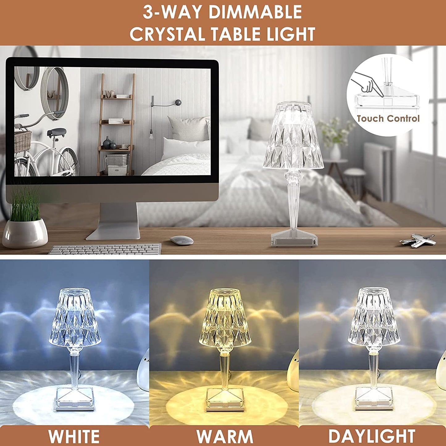 CrystaLamp - LED Diamond Crystal Table Lamp