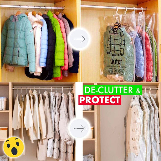 SpaceBag - Hanging Compressible Clothes Storage Bag (5 Bags + Pump)