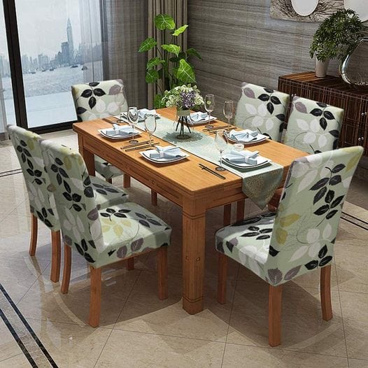 6 Pack Printed Dining Chair Covers