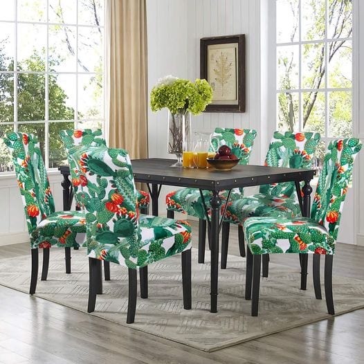 6 Pack Printed Dining Chair Covers