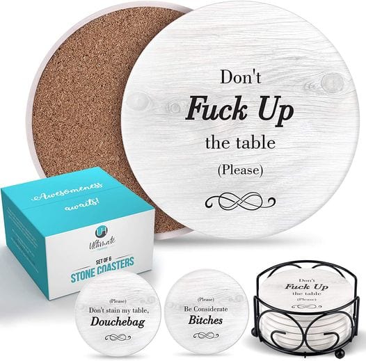 6 Pcs Absorbent Drink Coasters Set