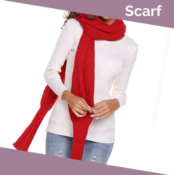 Convertible Knitted Scarf Shawl with Sleeves