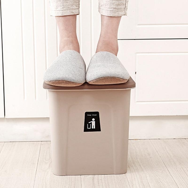 Push Lid Trash Bin