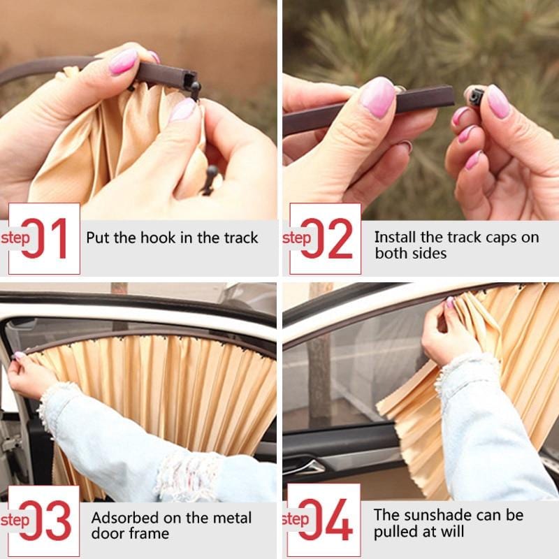 SlideNShade - Magnetic Car Window Sliding Curtain