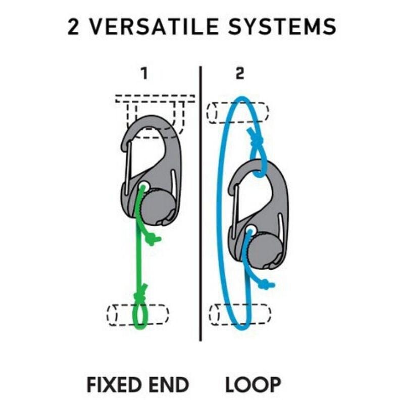 CordTight - Knot-Free Cord Tightening Carabiner (1 Pair With Rope)