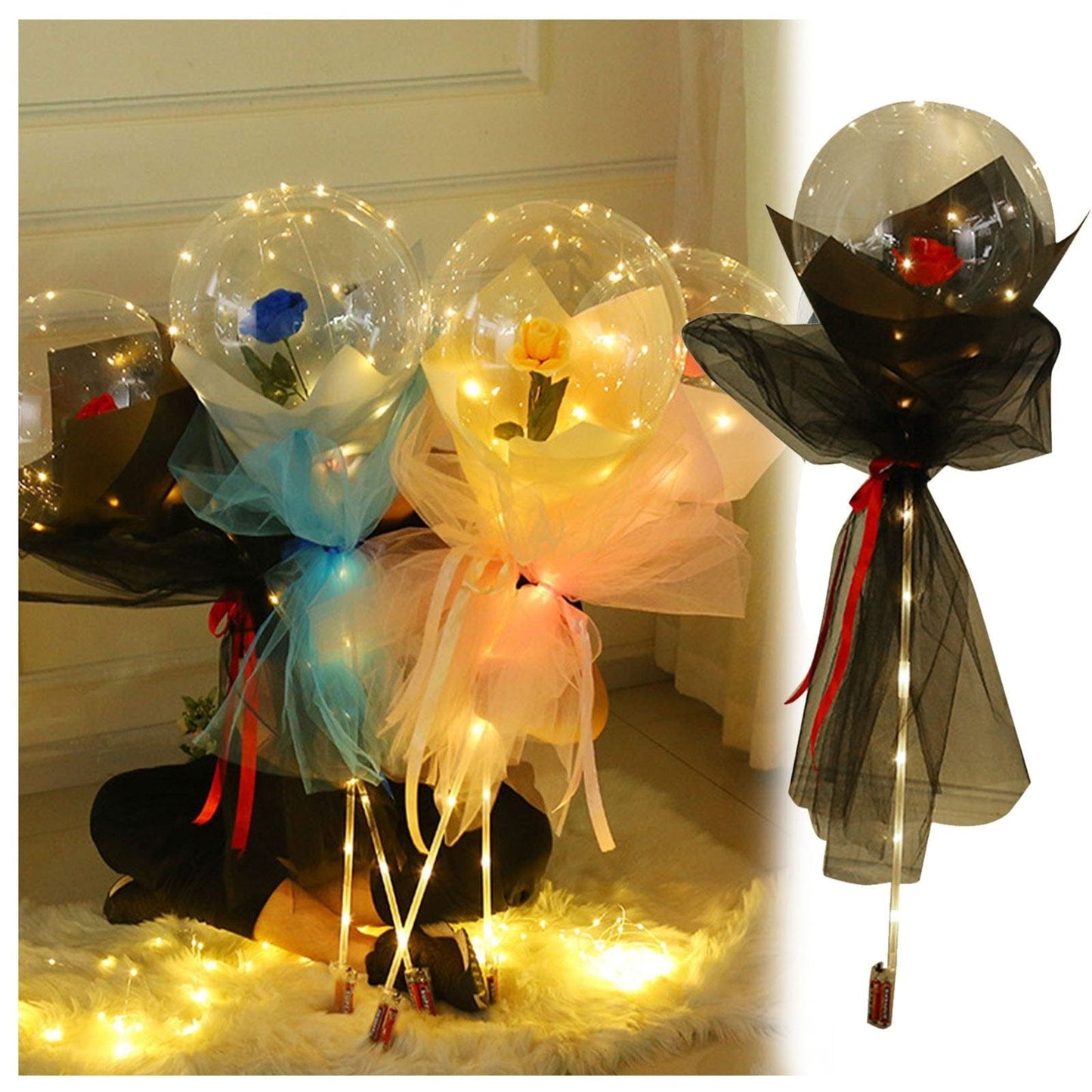 Lovalloon - Balloon With LED Lights Rose Bouquet