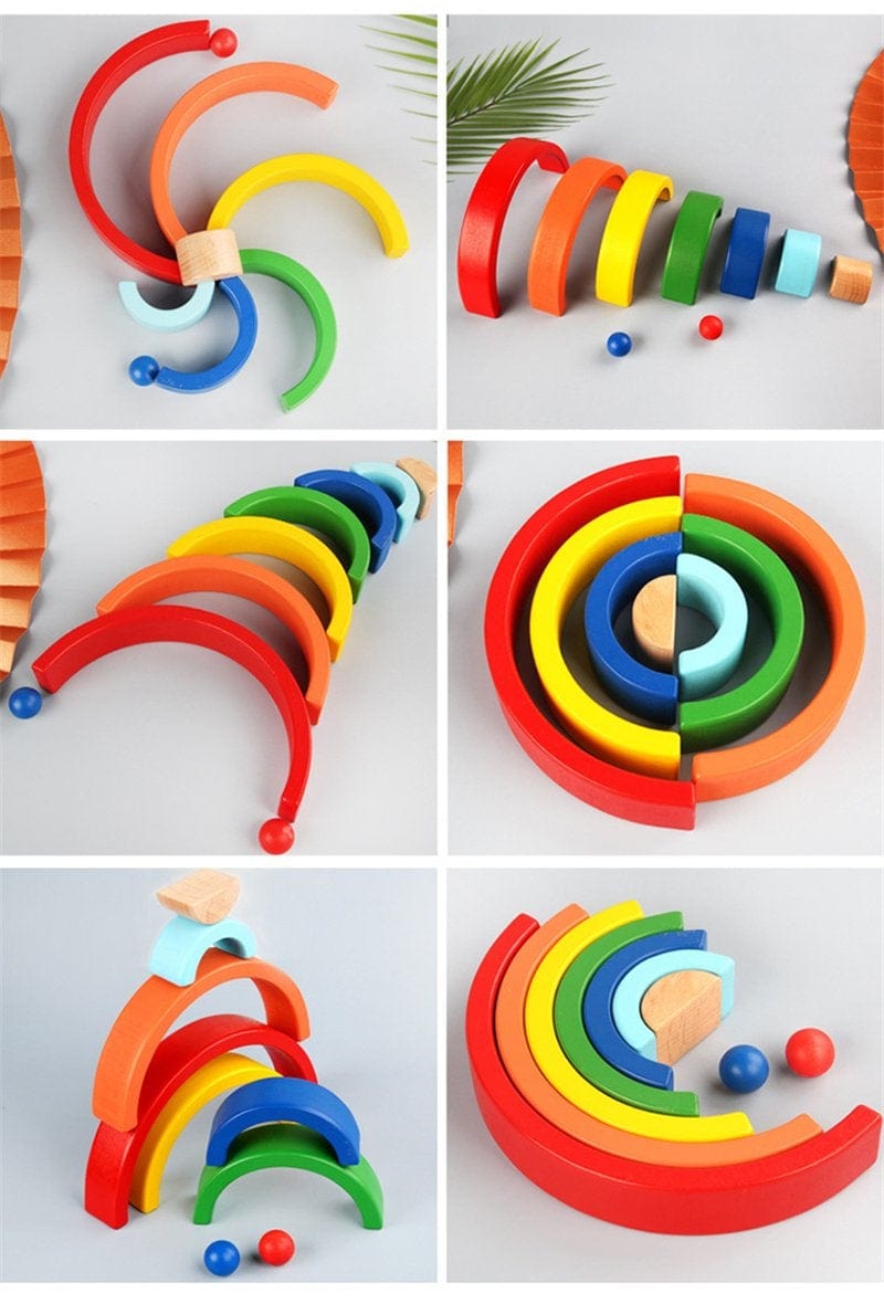 RainbowBlocks - Creative Rainbow Stacker Wooden Toy