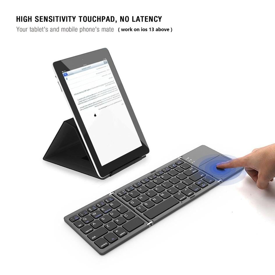 KeyFold - Foldable Wireless Bluetooth Keyboard With Touchpad