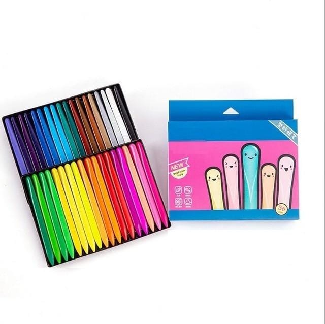 ColorCool - Durable Anti-Roll & Non-Sticky Triangle Crayon Set