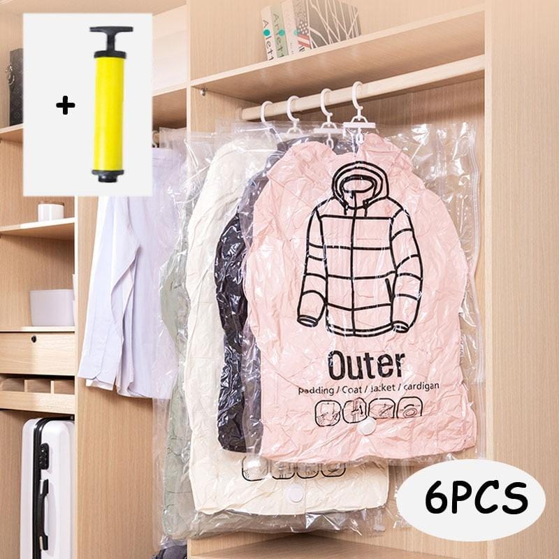 SpaceBag - Hanging Compressible Clothes Storage Bag (5 Bags + Pump)