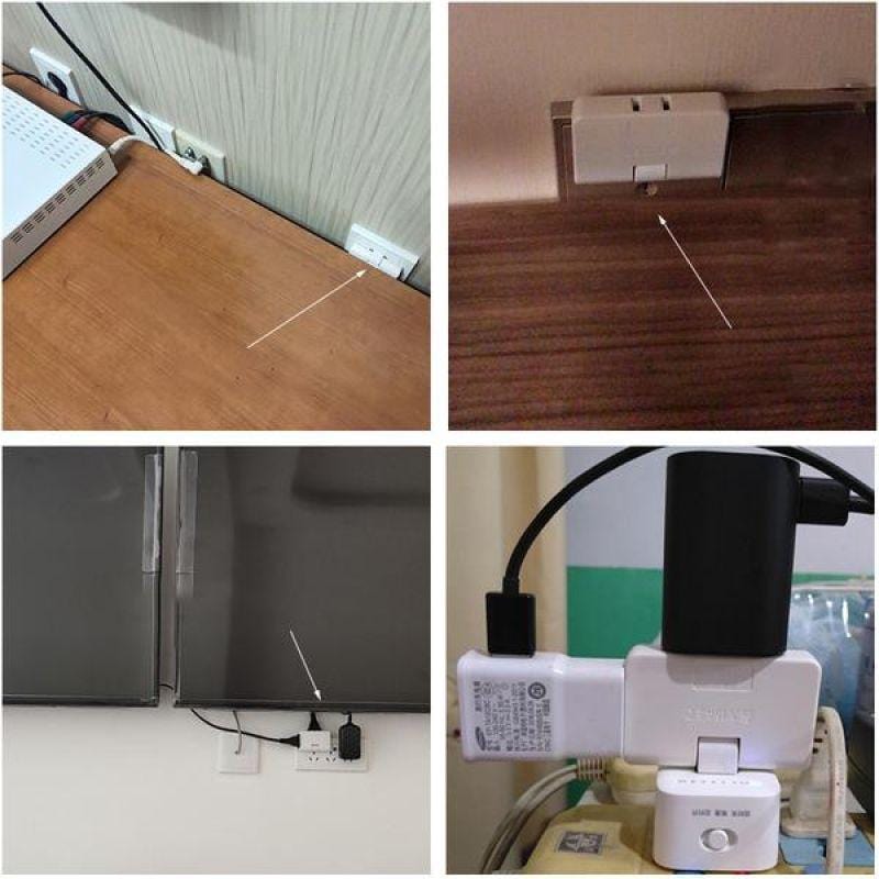 CrannyOutlet - Rotatable Socket Converter Ultra Thin Plug