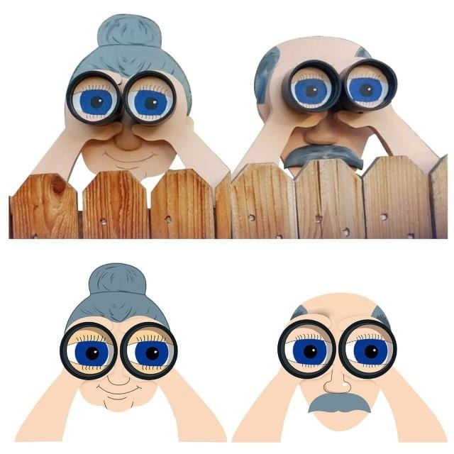 Lookouts - Nosy Old Neighbors Fence Art