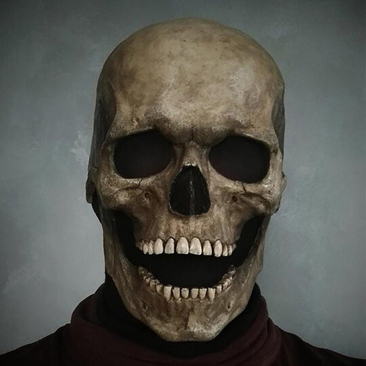 Movable Jaw Realistic Full Head Skull Mask