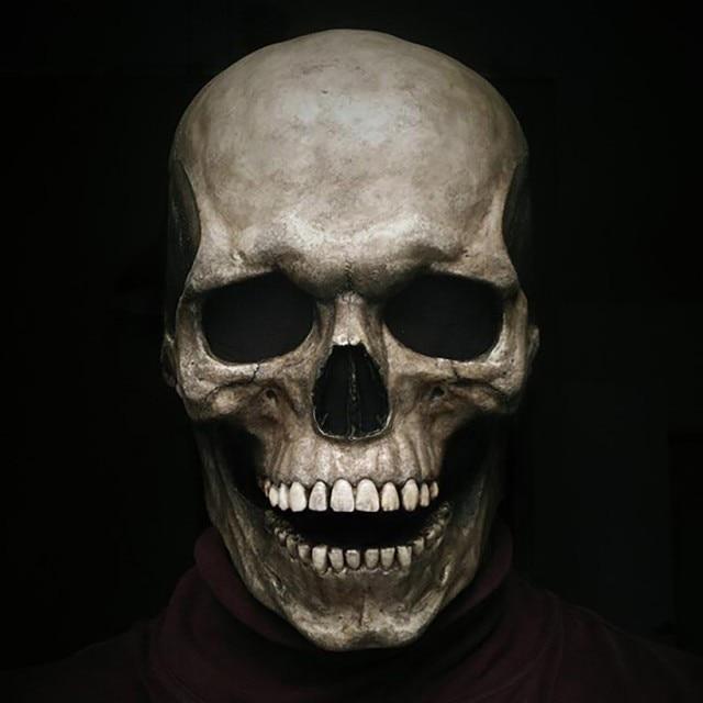 Movable Jaw Realistic Full Head Skull Mask