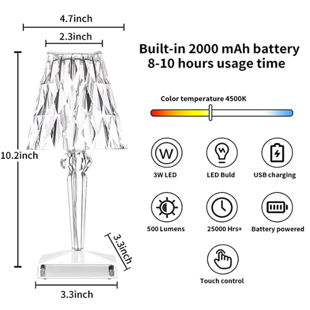 CrystaLamp - LED Diamond Crystal Table Lamp