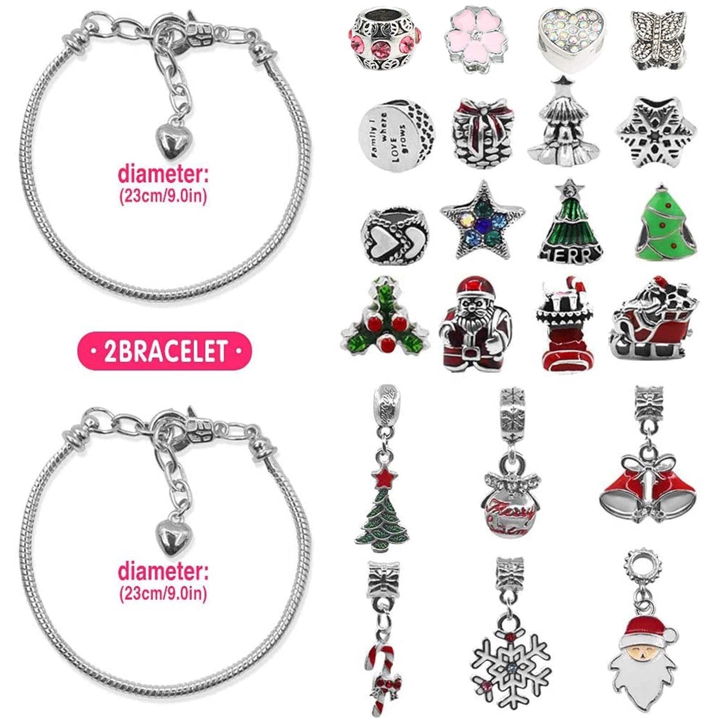 ChristmasCharm - Advent Christmas Countdown Calendar DIY Bracelet