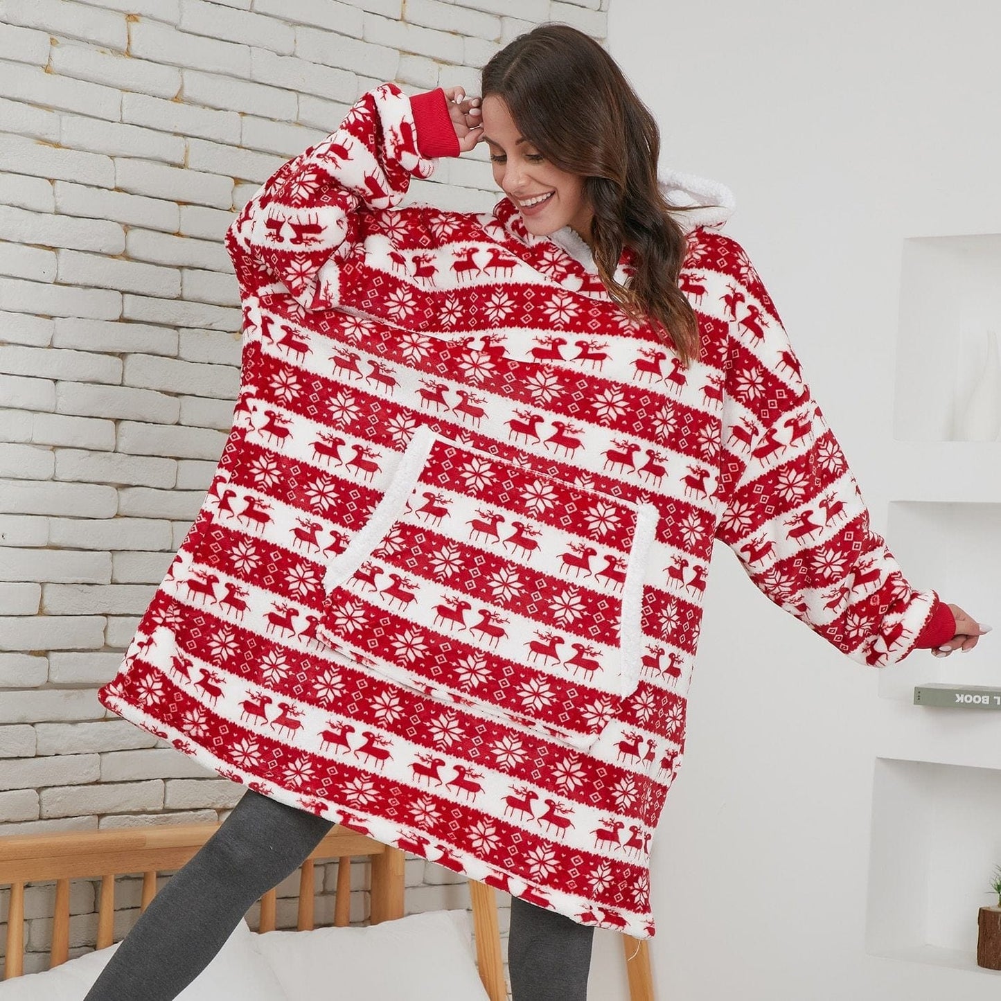 WearAHug - Winter Sherpa Oversized Hoodie Blanket