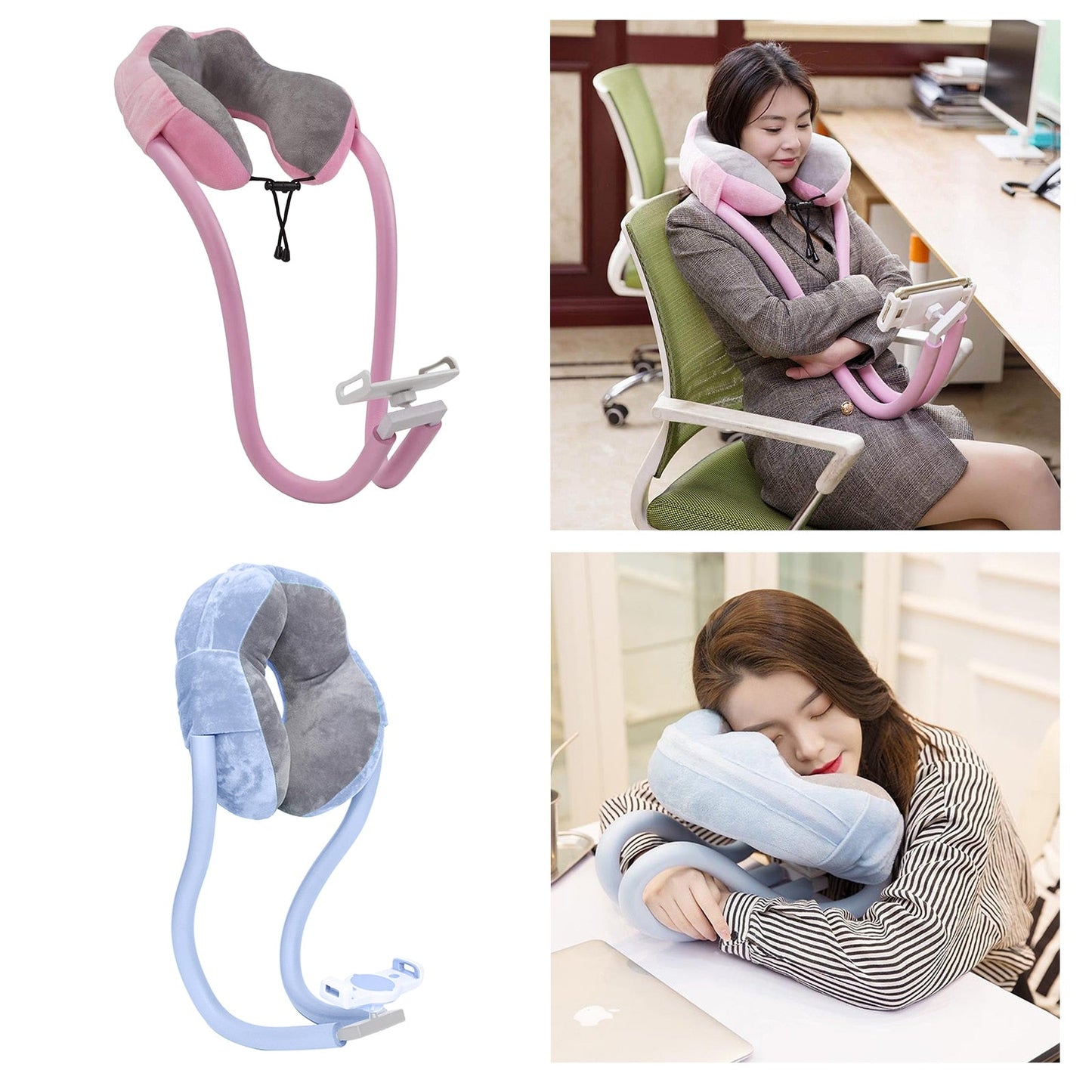 GoosePillow - Multipurpose Neck Pillow With Gooseneck Phone and Tablet Holder