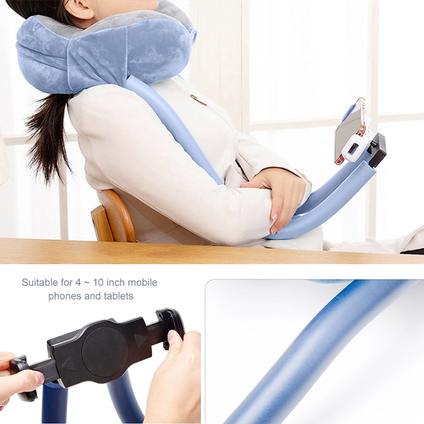 GoosePillow - Multipurpose Neck Pillow With Gooseneck Phone and Tablet Holder